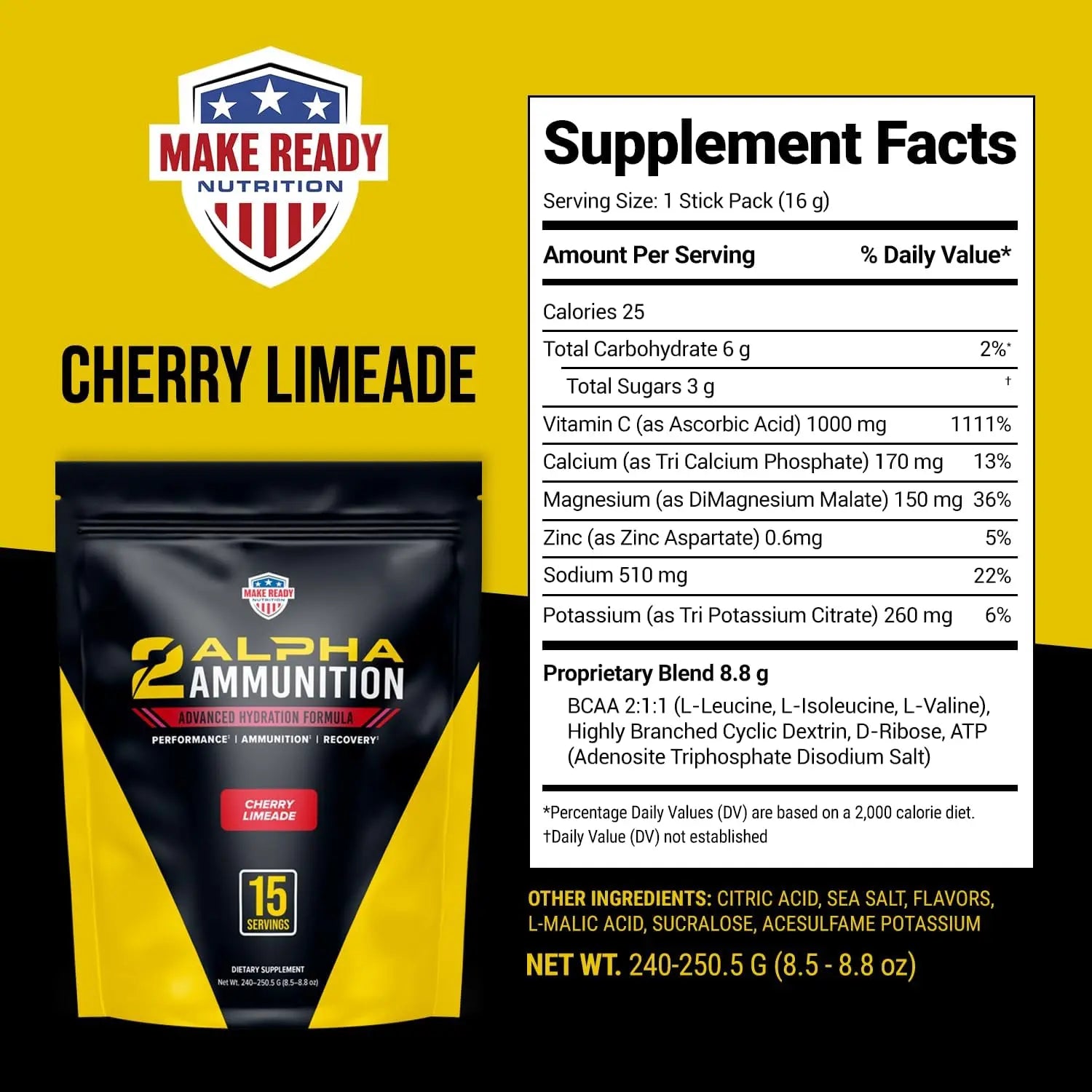 2ALPHA Ammunition Cherry Limeade Stick Packs - Make Ready Nutrition and 2Alpha