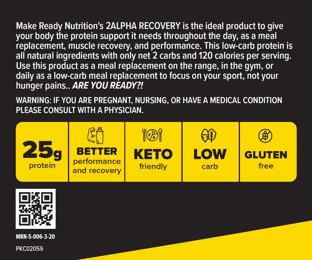 2ALPHA Recovery (25g Protein ) CHOCOLATE - Make Ready Nutrition and 2Alpha